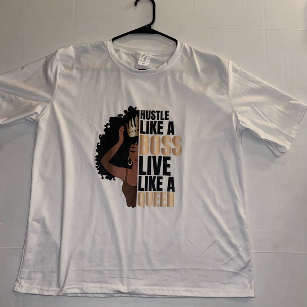 White Graphic Tee - Hustle Like a Boss
